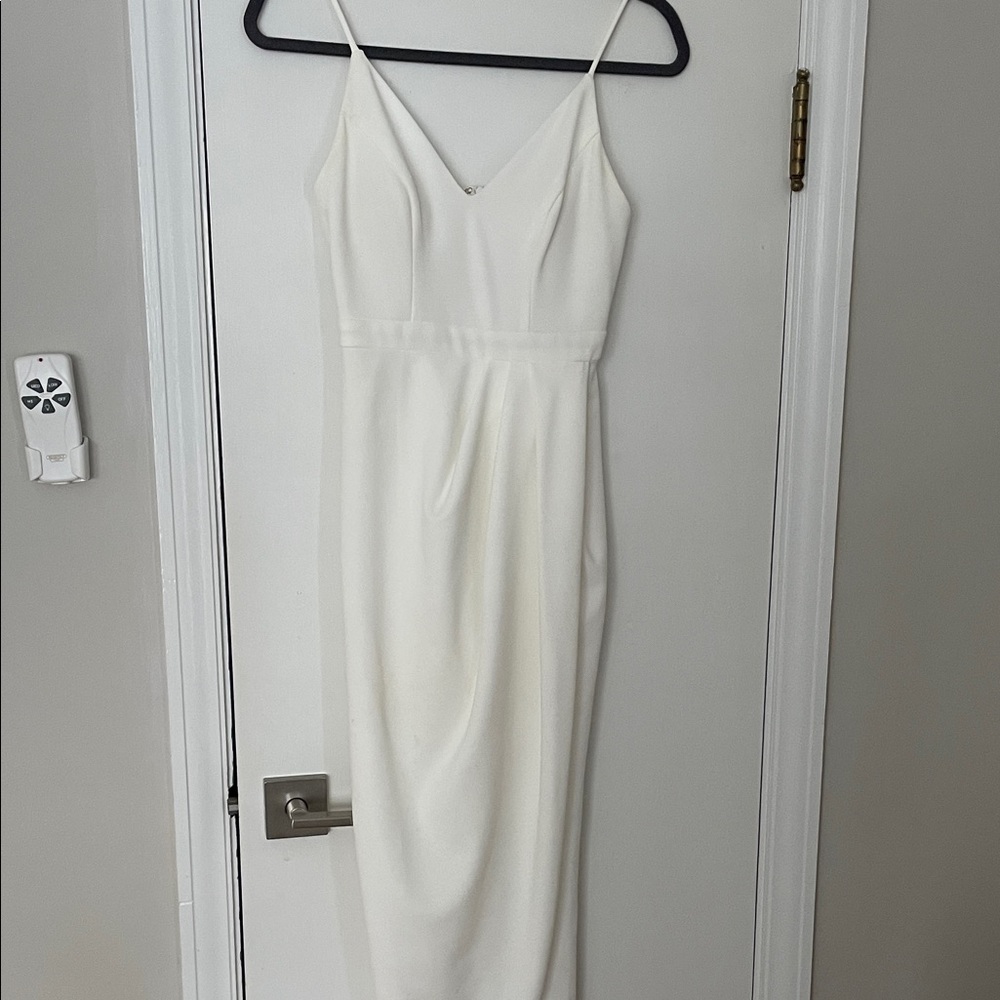 Bhldn Cream Strapless-Look Spaghetti Strap Midi Dress